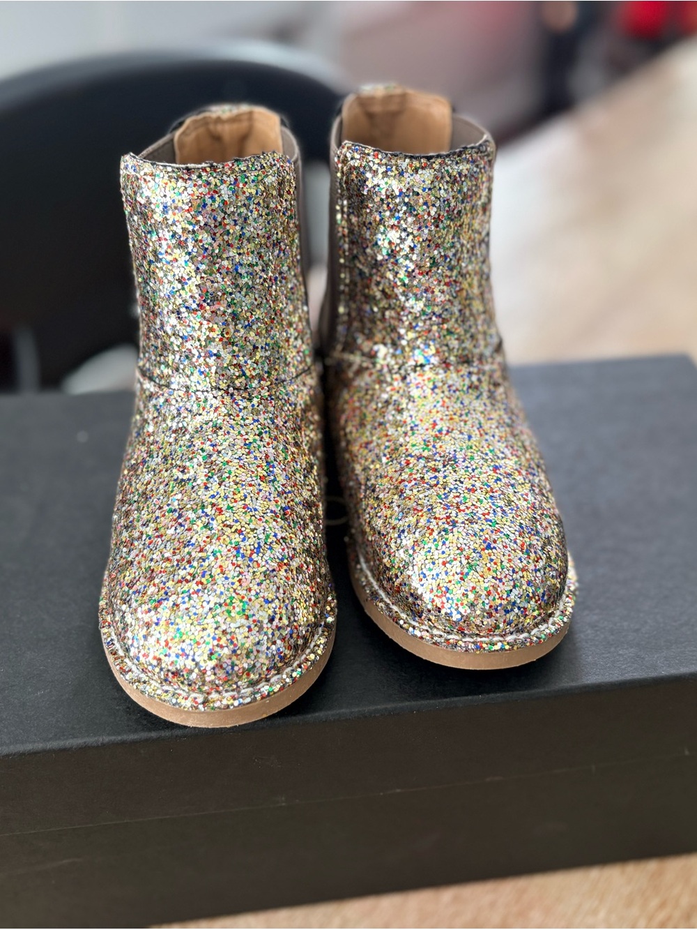 J. Crew Factory Kids Multi-Glitter Ankle Boots